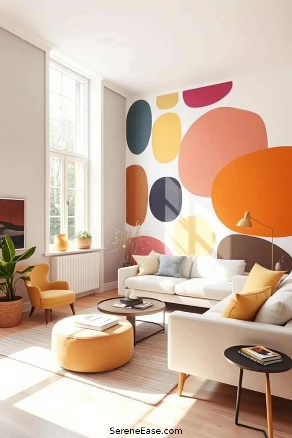 25 Ways to Achieve a Bold and Bright Scandinavian Style Living Room 14 Experiment With Wall Murals for 25 Ways to Achieve a Bold and Bright Scandinavian Style Living Room