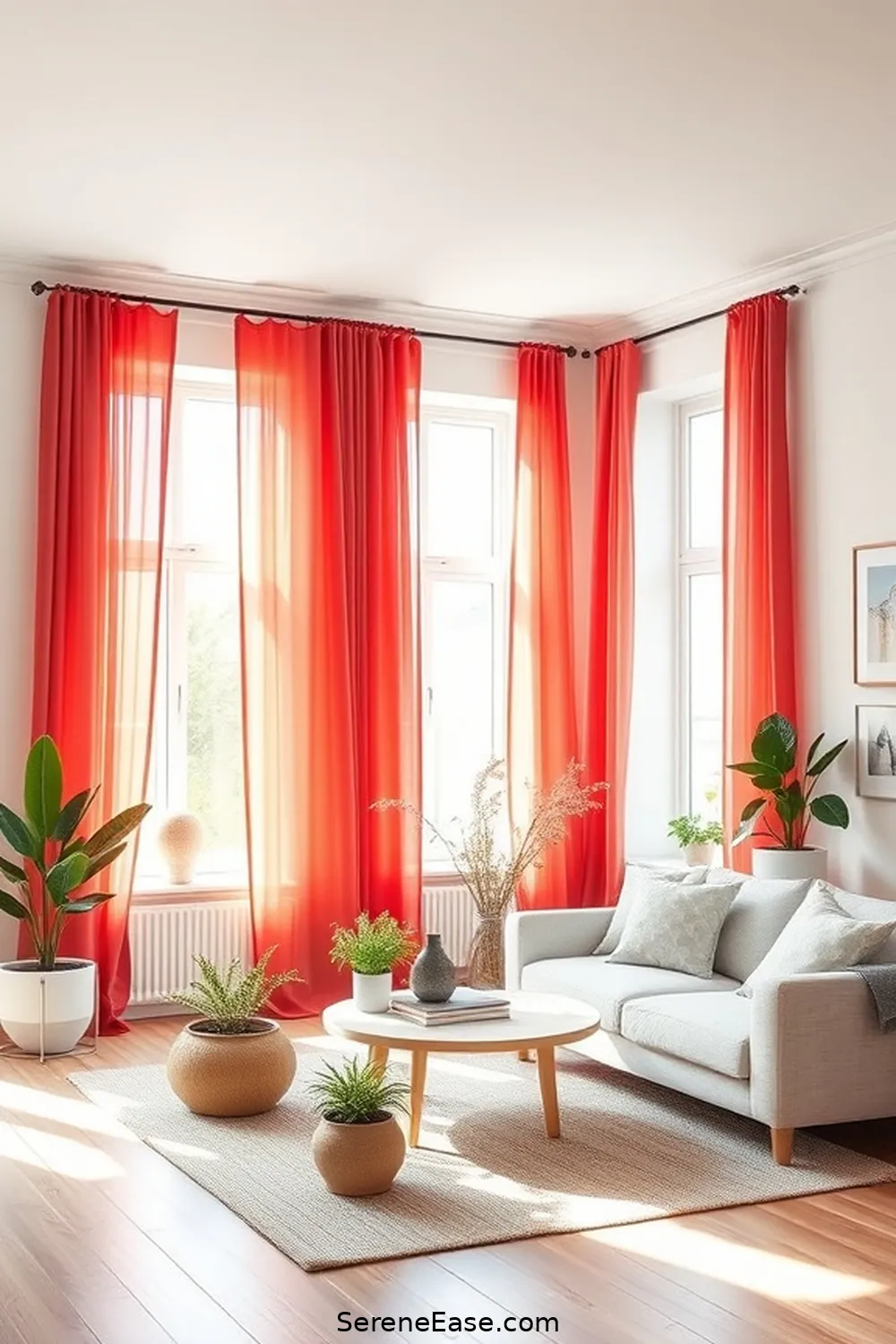 25 Ways to Achieve a Bold and Bright Scandinavian Style Living Room 23 Opt for Bright Window Treatments for 25 Ways to Achieve a Bold and Bright Scandinavian Style Living Room