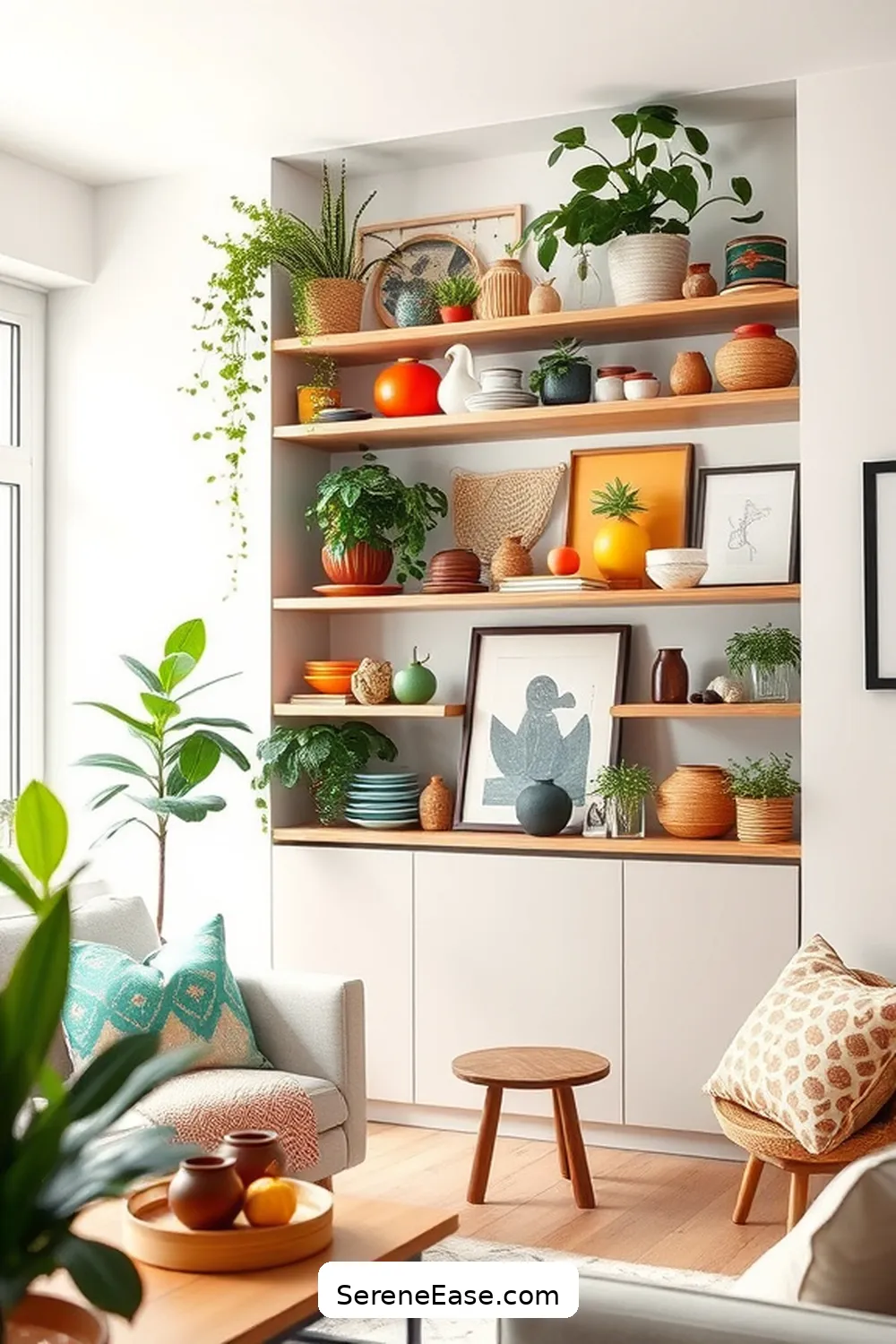 25 Ways to Achieve a Bold and Bright Scandinavian Style Living Room 17 Use Open Shelving for Display for 25 Ways to Achieve a Bold and Bright Scandinavian Style Living Room