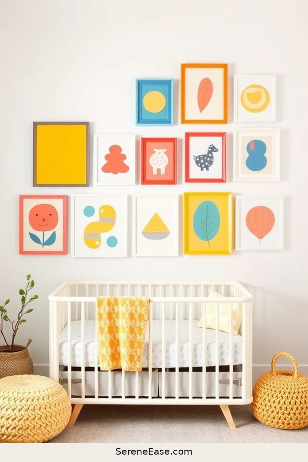 25 Ways to Incorporate Bold Colors Into a Bright Minimalist Nursery Style 20 Design a Colorful Gallery Wall for 25 Ways to Incorporate Bold Colors Into a Bright Minimalist Nursery Style