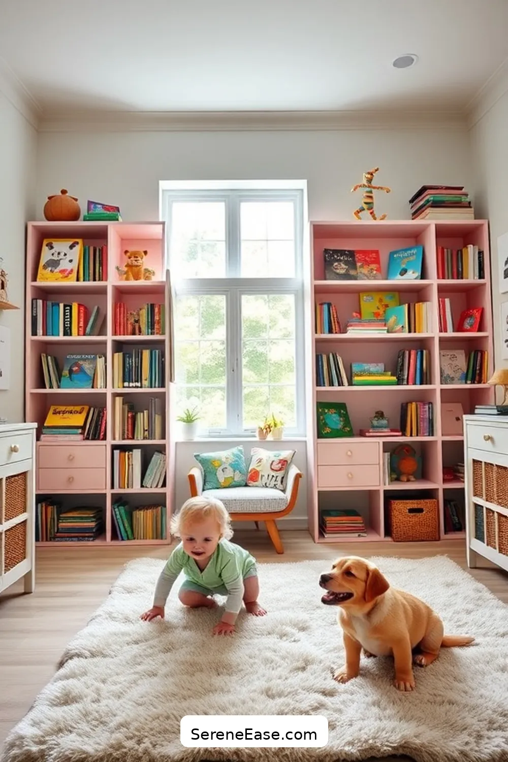 25 Ways to Incorporate Bold Colors Into a Bright Minimalist Nursery Style 18 Incorporate Bright Bookshelves for 25 Ways to Incorporate Bold Colors Into a Bright Minimalist Nursery Style