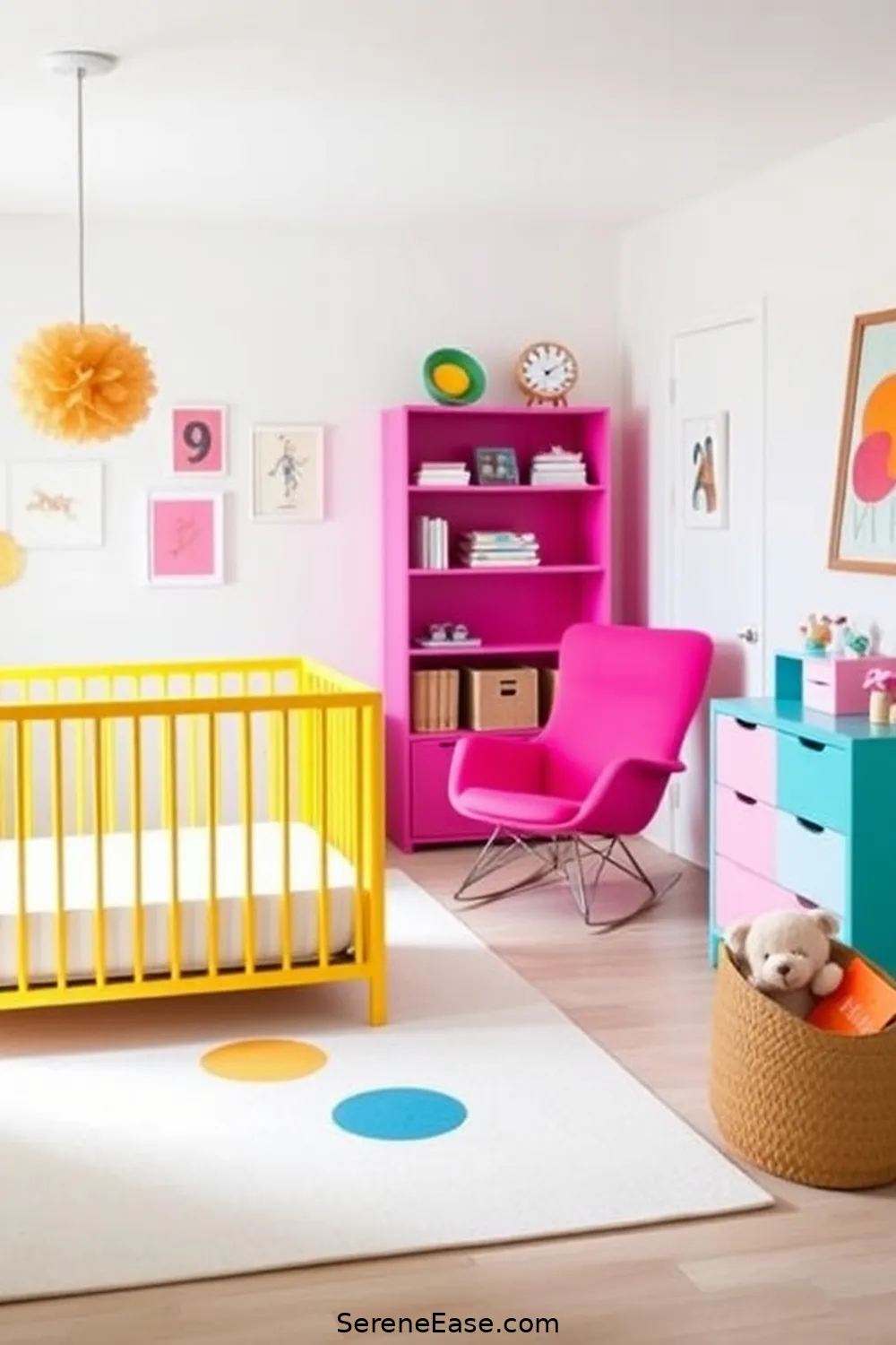 25 Ways to Incorporate Bold Colors Into a Bright Minimalist Nursery Style 10 Opt for Brightly Colored Furniture for 25 Ways to Incorporate Bold Colors Into a Bright Minimalist Nursery Style
