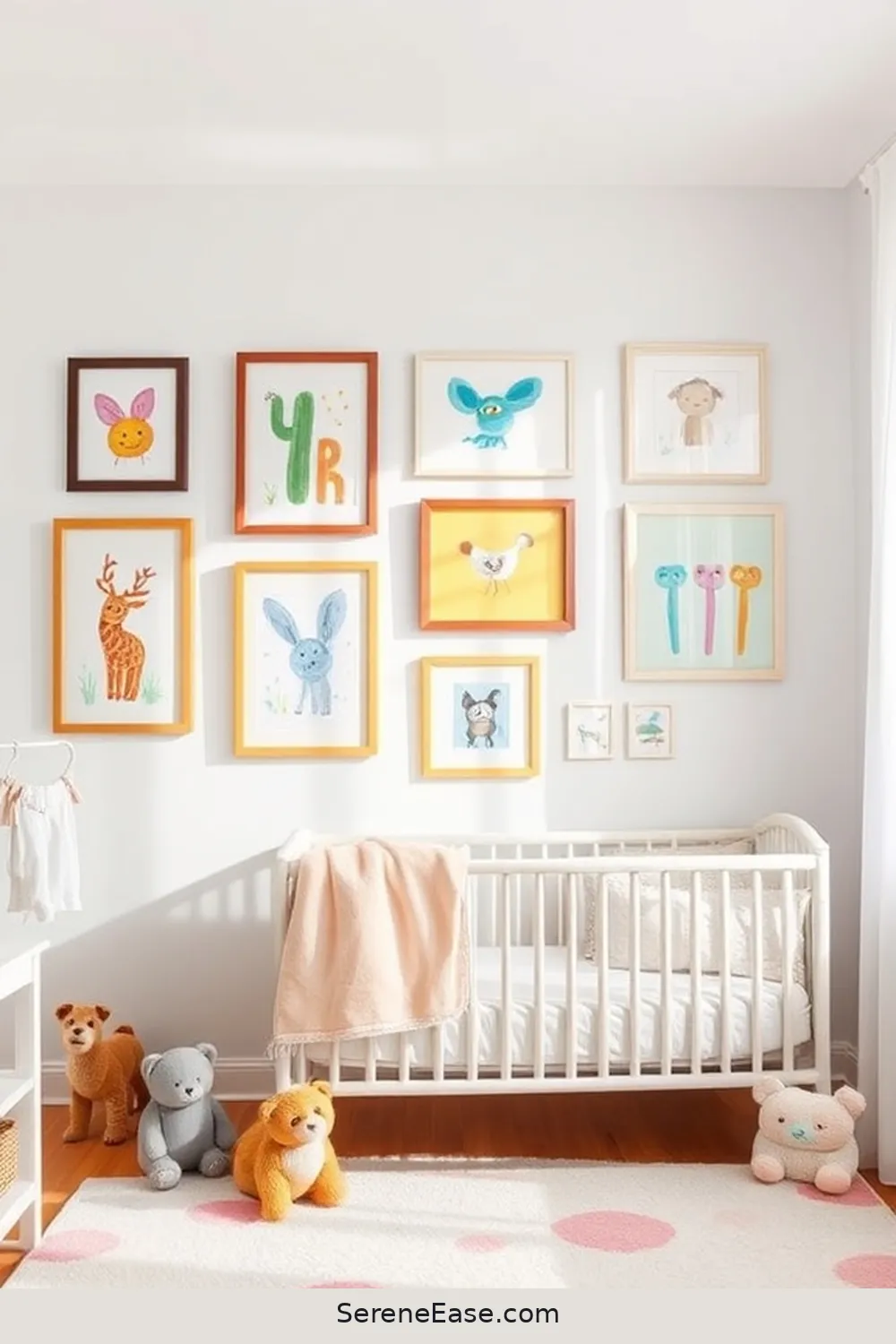 25 Ways to Incorporate Bold Colors Into a Bright Minimalist Nursery Style 15 Use Colorful Picture Frames for 25 Ways to Incorporate Bold Colors Into a Bright Minimalist Nursery Style