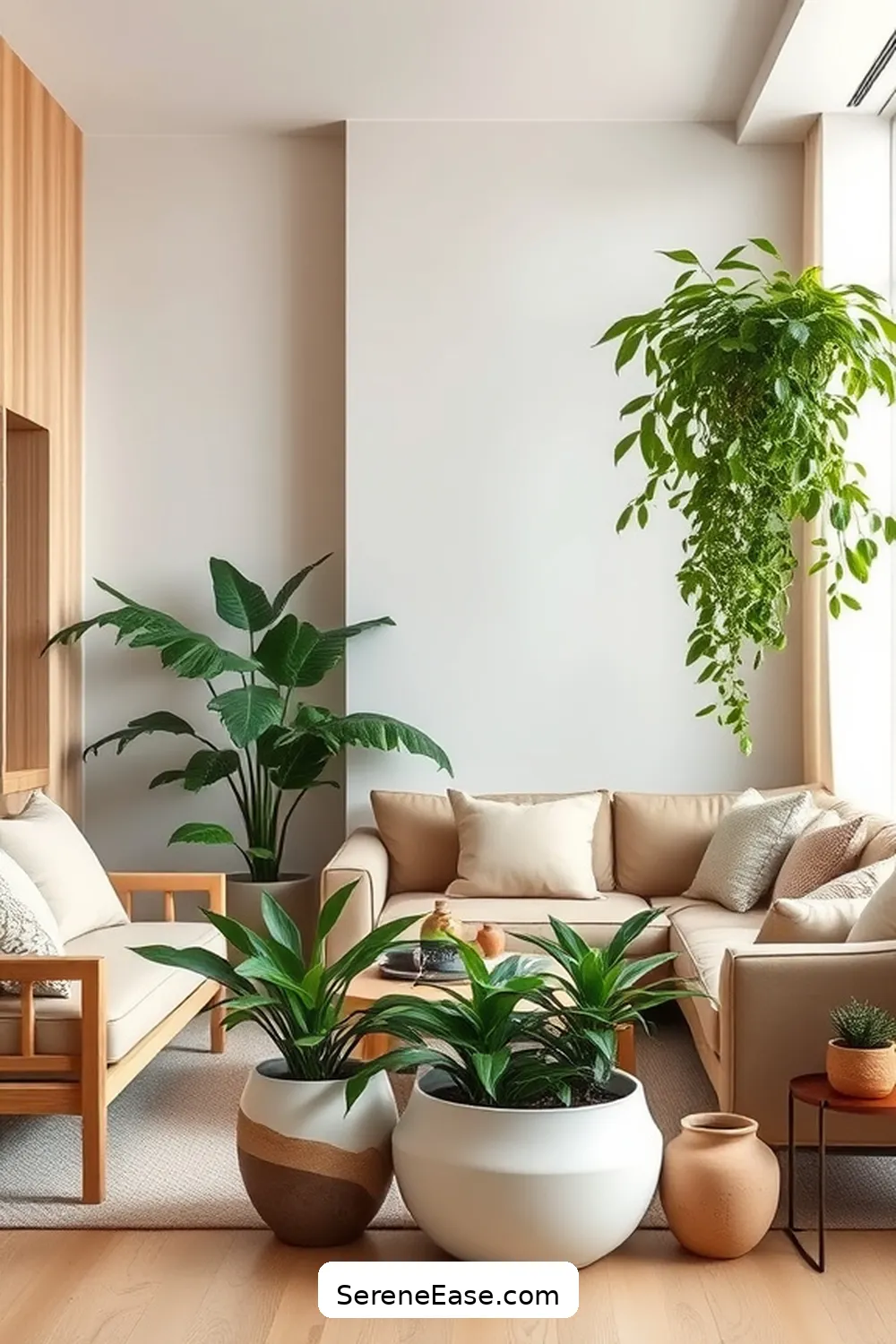 Add Indoor Plants for 25 Ways to Incorporate Earth Tones in Minimalist Living Room Style