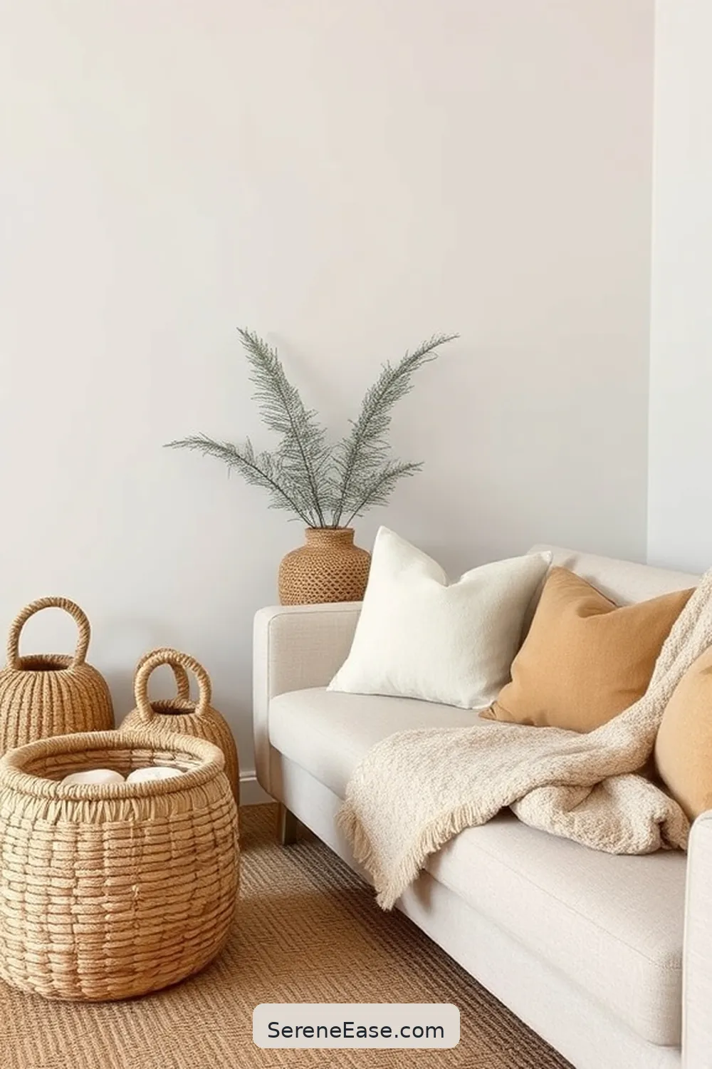 Incorporate Textured Fabrics for 25 Ways to Incorporate Earth Tones in Minimalist Living Room Style