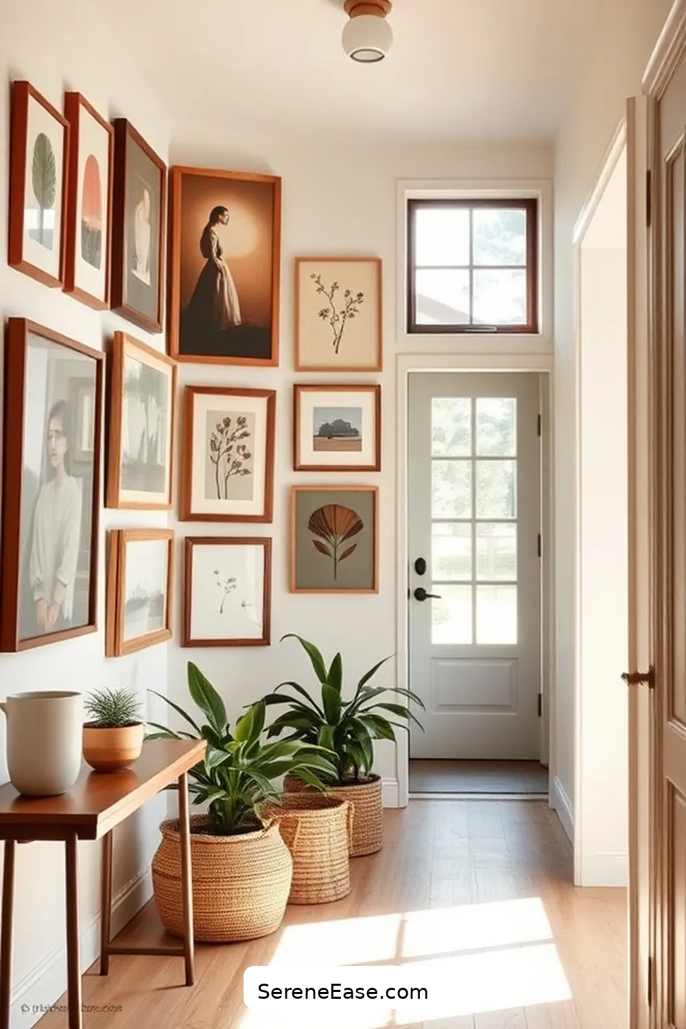 25 Ways to Incorporate Earth Tones in Modern Farmhouse Hallway Style 13 Create a Gallery Wall With Earthy Themes for 25 Ways to Incorporate Earth Tones in Modern Farmhouse Hallway Style