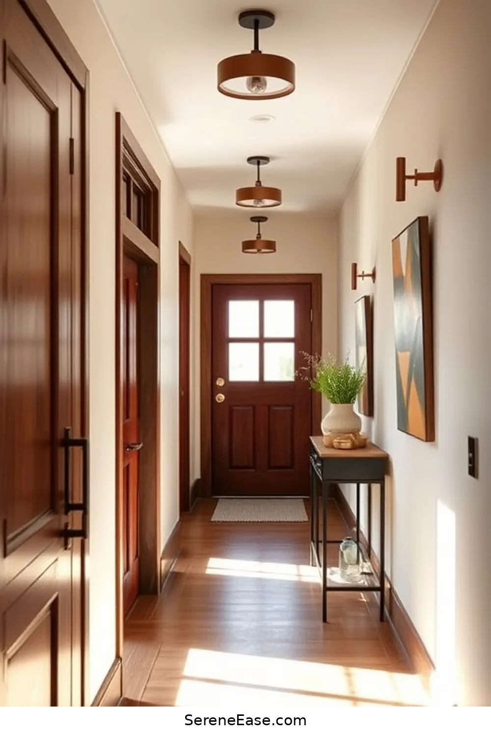 25 Ways to Incorporate Earth Tones in Modern Farmhouse Hallway Style 18 Incorporate Metal Accents in Warm Finishes for 25 Ways to Incorporate Earth Tones in Modern Farmhouse Hallway Style