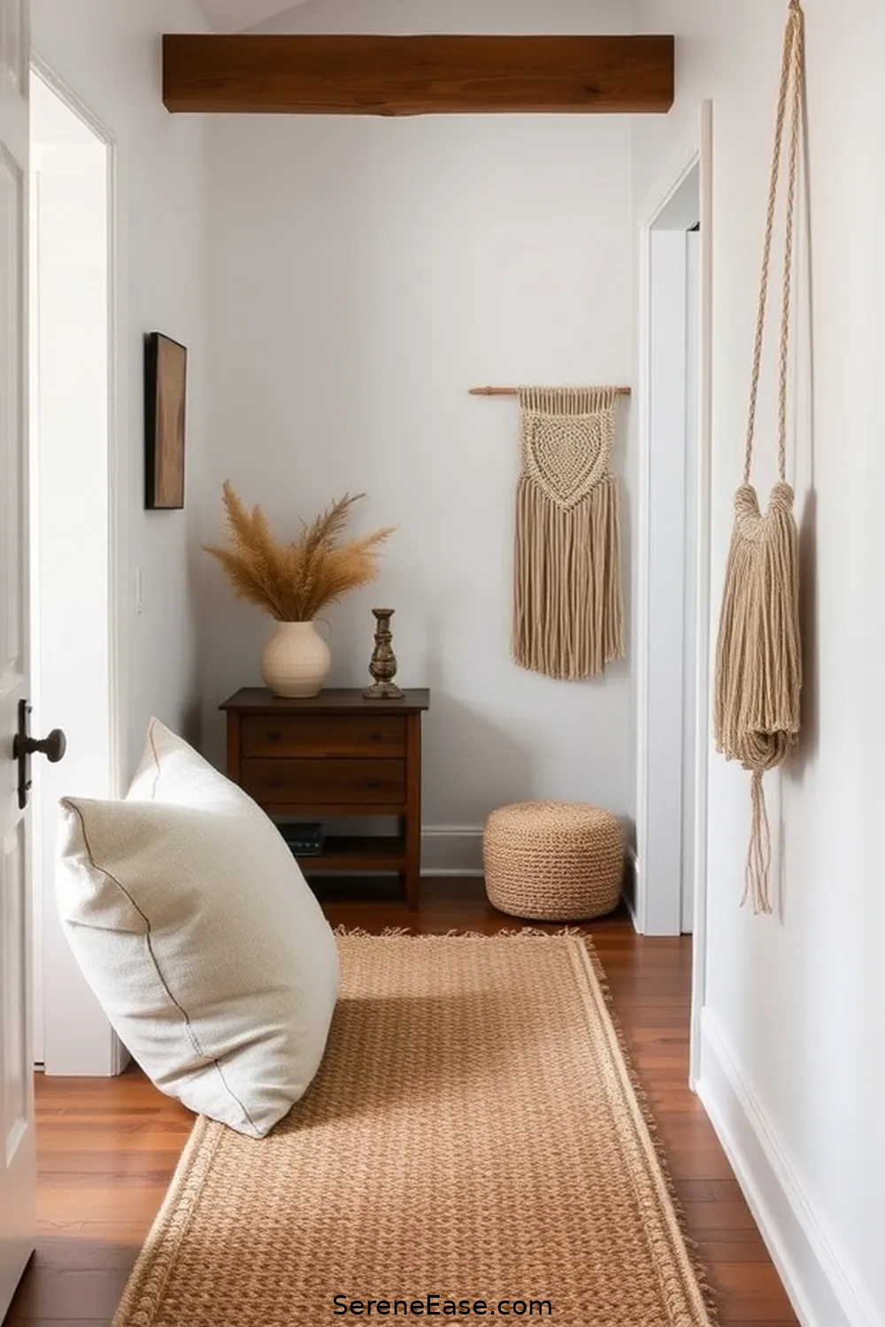 25 Ways to Incorporate Earth Tones in Modern Farmhouse Hallway Style 4 Incorporate Textured Fabrics for 25 Ways to Incorporate Earth Tones in Modern Farmhouse Hallway Style