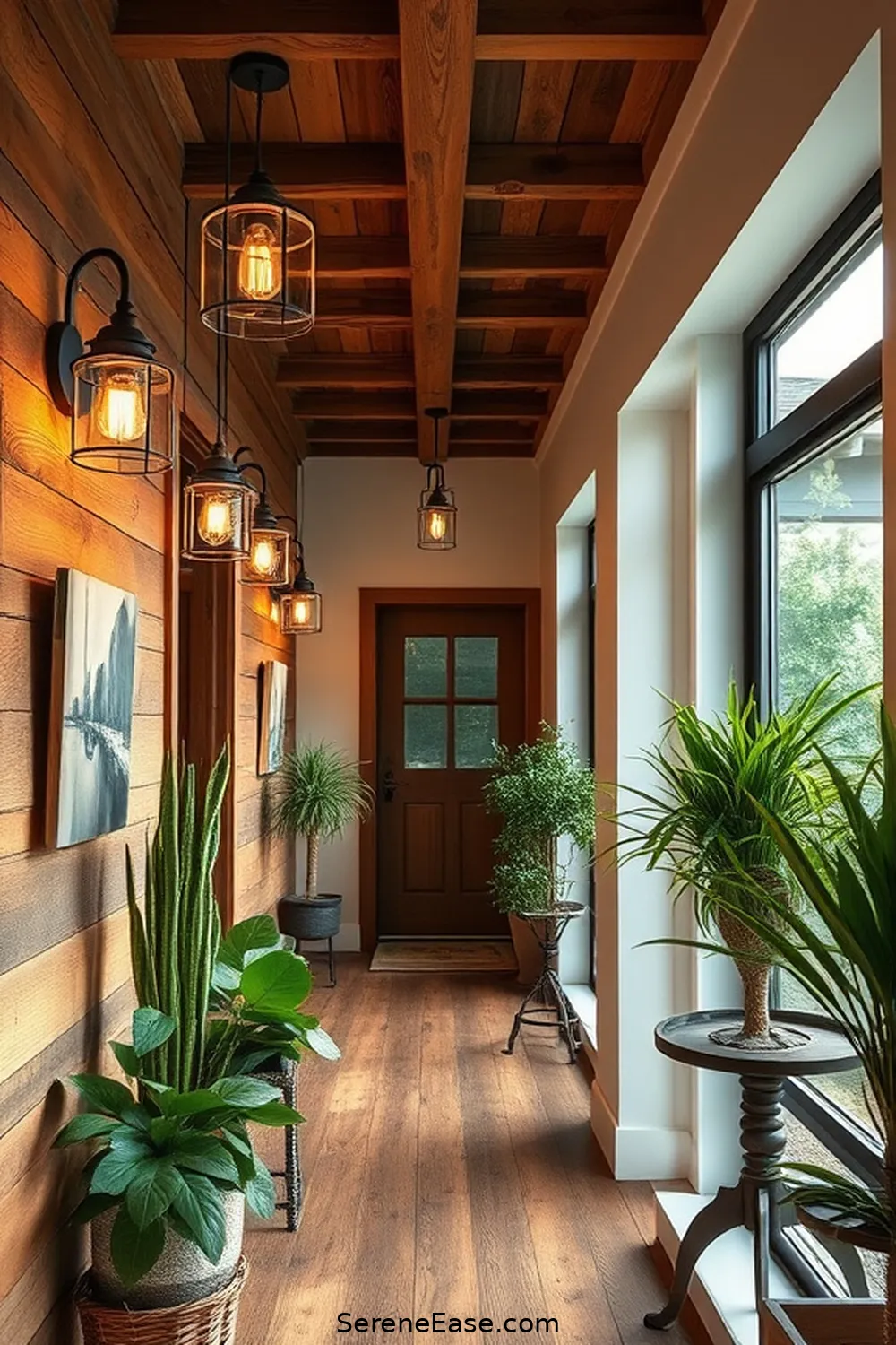 25 Ways to Incorporate Earth Tones in Modern Farmhouse Hallway Style 8 Install Vintage Farmhouse Lighting for 25 Ways to Incorporate Earth Tones in Modern Farmhouse Hallway Style