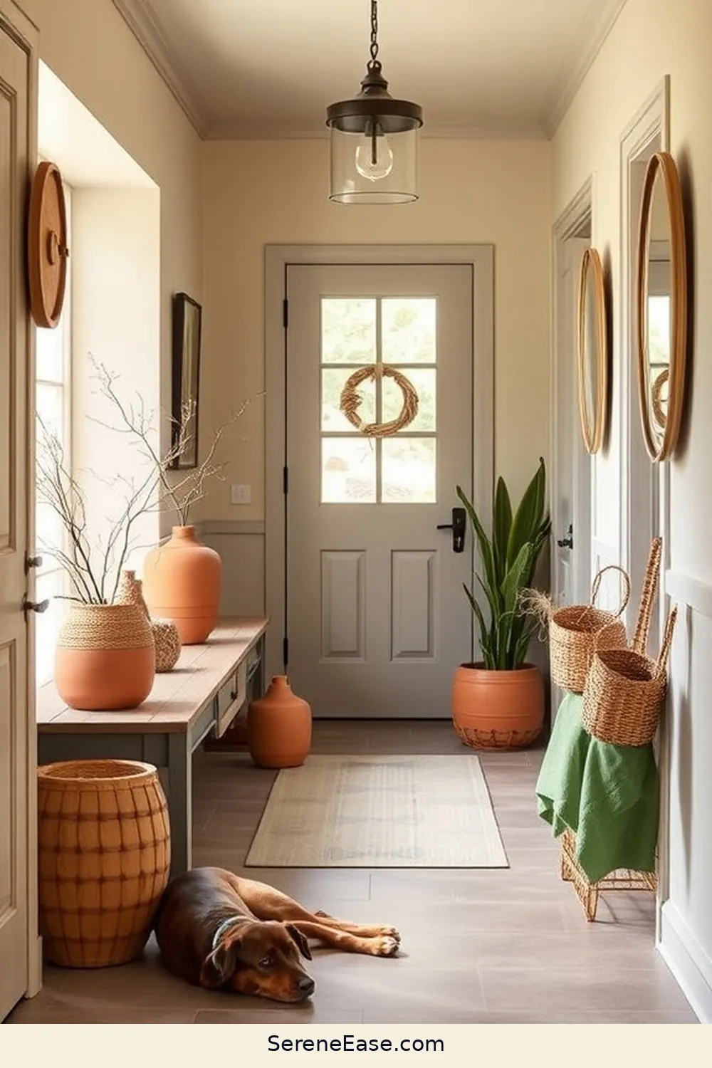 25 Ways to Incorporate Earth Tones in Modern Farmhouse Hallway Style 10 Use Earthy Colored Decor Accents for 25 Ways to Incorporate Earth Tones in Modern Farmhouse Hallway Style