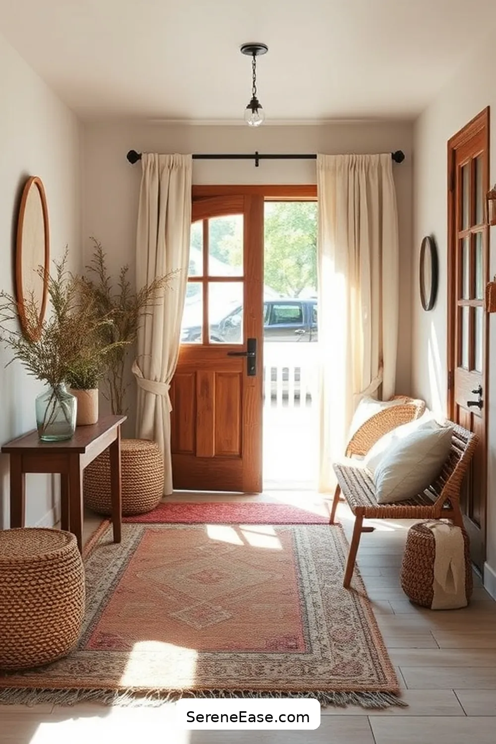 25 Ways to Incorporate Earth Tones in Rustic Entryway Style 20 Choose Organic Textiles for 25 Ways to Incorporate Earth Tones in Rustic Entryway Style