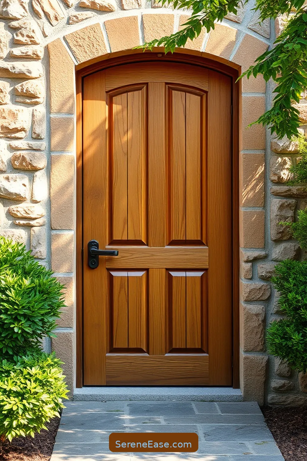 25 Ways to Incorporate Earth Tones in Rustic Entryway Style 2 Choose a Natural Wood Door for 25 Ways to Incorporate Earth Tones in Rustic Entryway Style