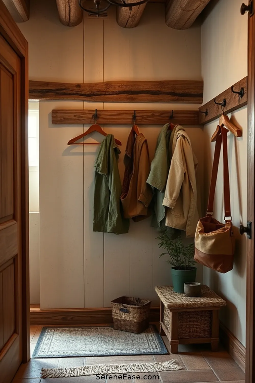 25 Ways to Incorporate Earth Tones in Rustic Entryway Style 24 Include Rustic Hooks and Hangers for 25 Ways to Incorporate Earth Tones in Rustic Entryway Style