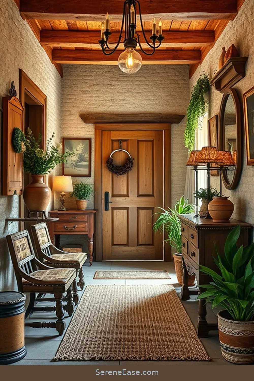 25 Ways to Incorporate Earth Tones in Rustic Entryway Style 21 Incorporate Antiques or Vintage Finds for 25 Ways to Incorporate Earth Tones in Rustic Entryway Style