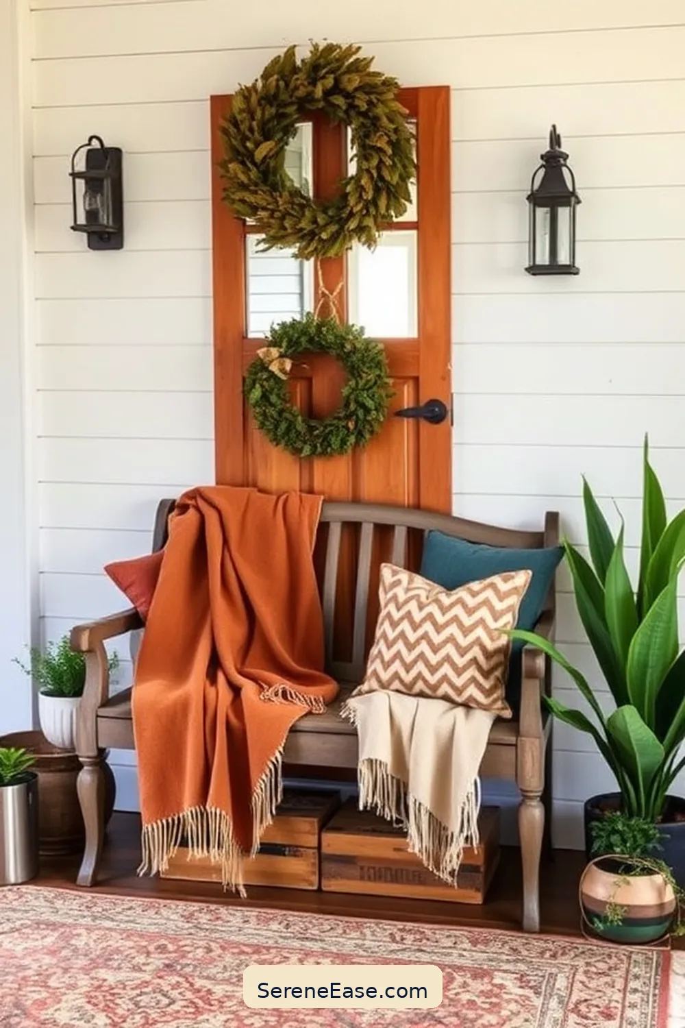 25 Ways to Incorporate Earth Tones in Rustic Entryway Style 23 Use Earthy Color Throws for 25 Ways to Incorporate Earth Tones in Rustic Entryway Style