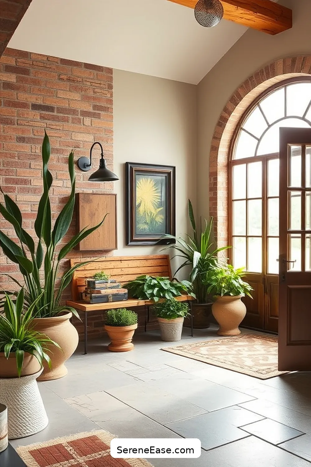 25 Ways to Incorporate Earth Tones in Rustic Entryway Style 5 Use Stone or Brick Accents for 25 Ways to Incorporate Earth Tones in Rustic Entryway Style