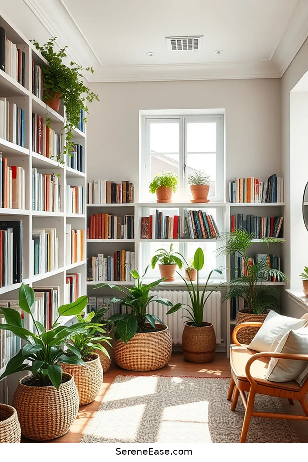 25 Ways to Incorporate Earth Tones in Scandinavian Style Libraries 6 Add Potted Plants for a Touch of Green for 25 Ways to Incorporate Earth Tones in Scandinavian Style Libraries
