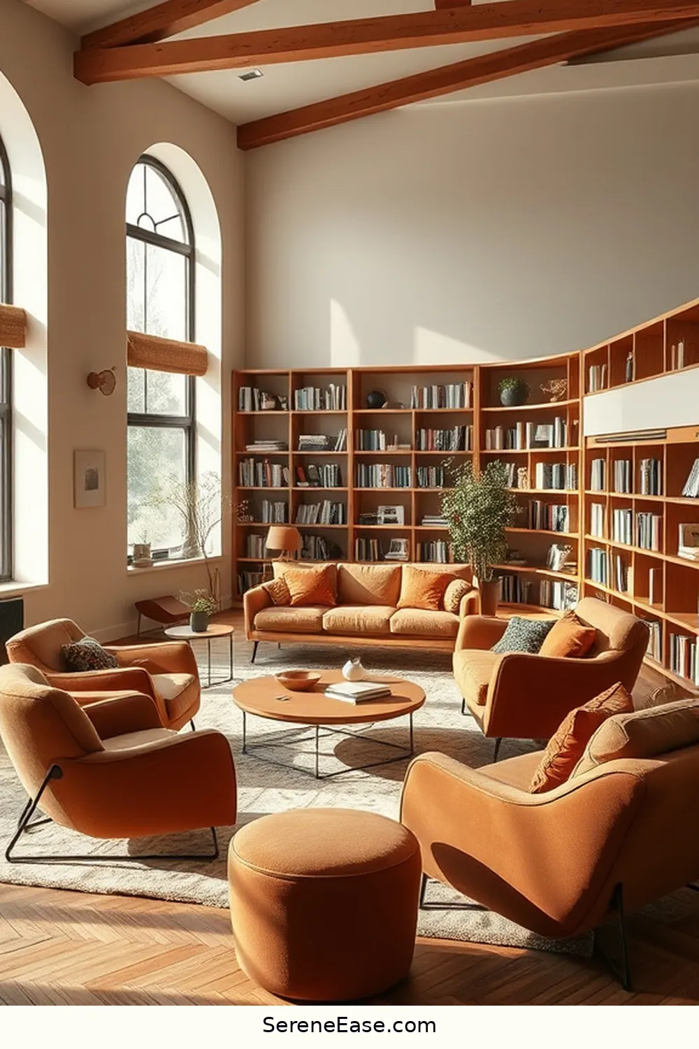 25 Ways to Incorporate Earth Tones in Scandinavian Style Libraries 24 Choose Furniture With Organic Shapes for 25 Ways to Incorporate Earth Tones in Scandinavian Style Libraries