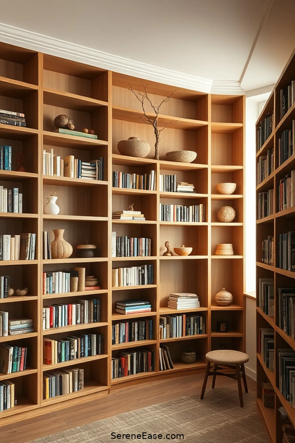 25 Ways to Incorporate Earth Tones in Scandinavian Style Libraries 8 Install Shelving With Natural Finishes for 25 Ways to Incorporate Earth Tones in Scandinavian Style Libraries