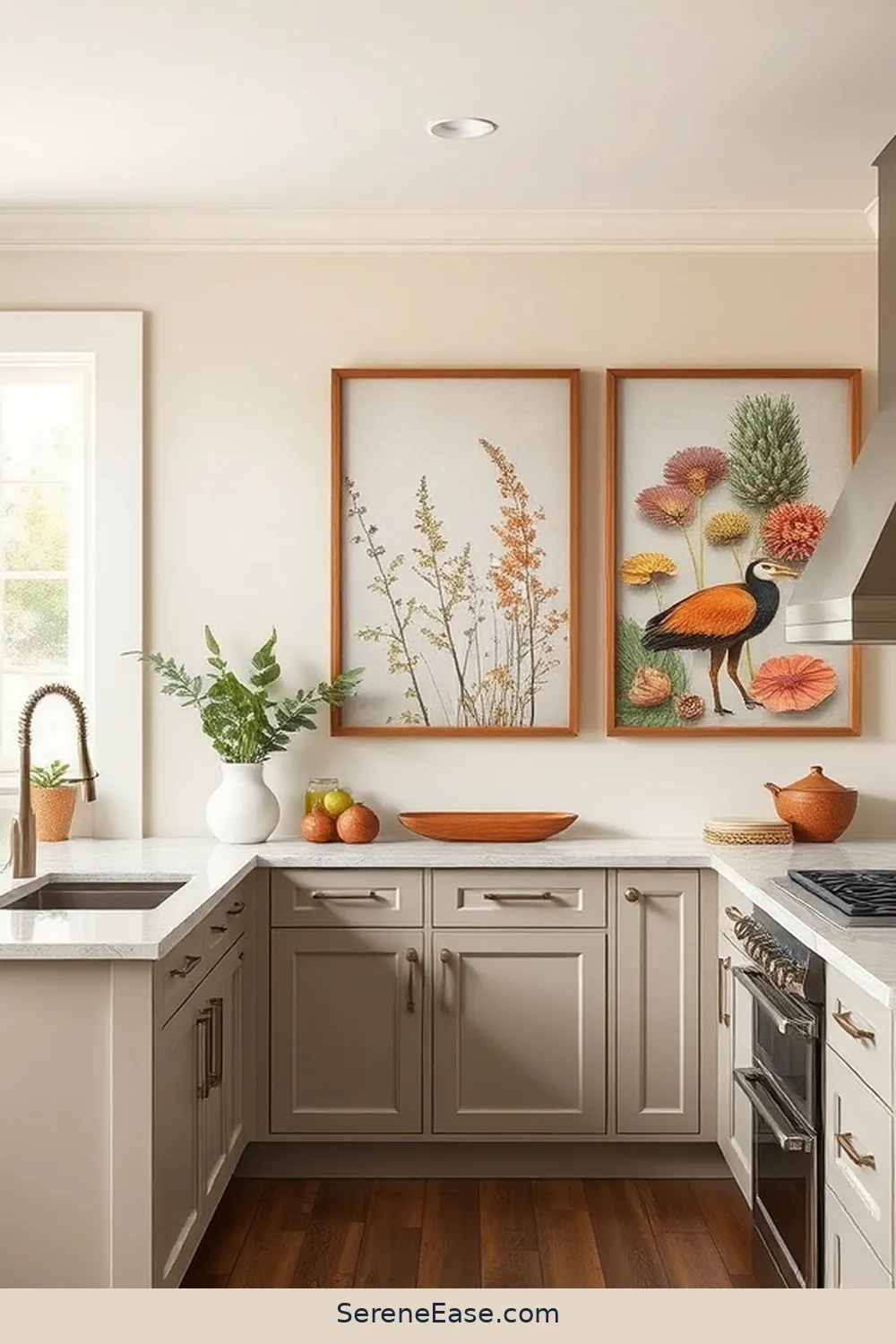 25 Ways to Incorporate Earth Tones in Your Modern Farmhouse Style Kitchen 16 Hang Earth Tone Artwork for 25 Ways to Incorporate Earth Tones in Your Modern Farmhouse Style Kitchen