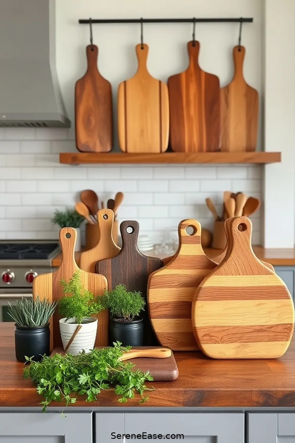 25 Ways to Incorporate Earth Tones in Your Modern Farmhouse Style Kitchen 25 Incorporate Wooden Cutting Boards for 25 Ways to Incorporate Earth Tones in Your Modern Farmhouse Style Kitchen