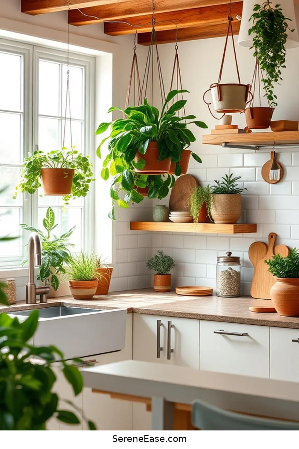 25 Ways to Incorporate Earth Tones in Your Modern Farmhouse Style Kitchen 11 Integrate Greenery and Plants for 25 Ways to Incorporate Earth Tones in Your Modern Farmhouse Style Kitchen