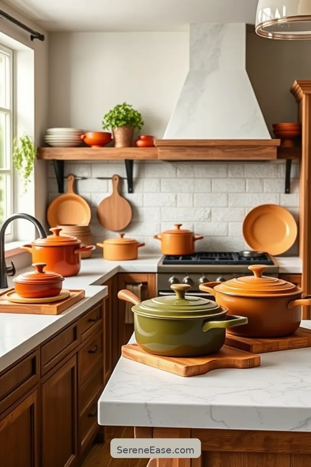 25 Ways to Incorporate Earth Tones in Your Modern Farmhouse Style Kitchen 24 Use Earthy Colorful Cookware for 25 Ways to Incorporate Earth Tones in Your Modern Farmhouse Style Kitchen