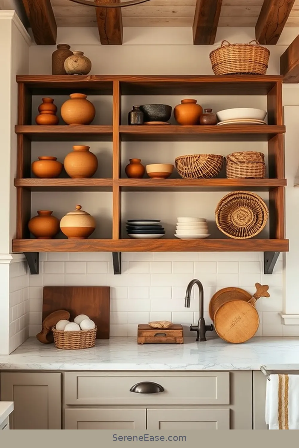 25 Ways to Incorporate Earth Tones in Your Modern Farmhouse Style Kitchen 22 Utilize Open Shelving for 25 Ways to Incorporate Earth Tones in Your Modern Farmhouse Style Kitchen