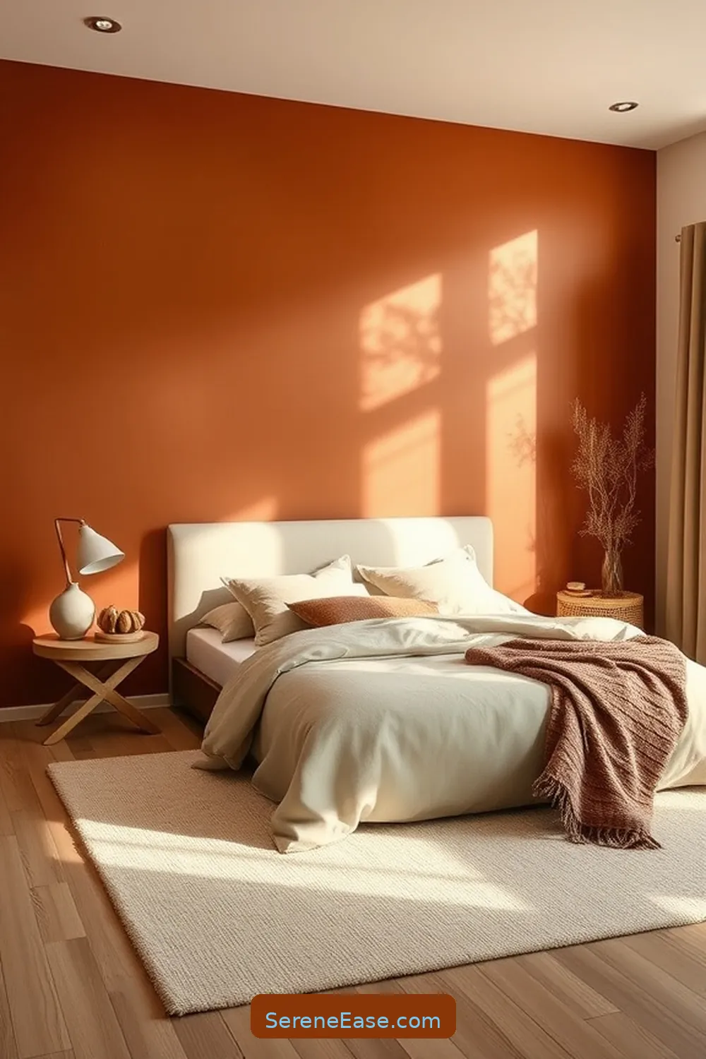 25 Ways to Incorporate Earth Tones in a Minimalist Bedroom Style 19 Add a Statement Wall for 25 Ways to Incorporate Earth Tones in a Minimalist Bedroom Style