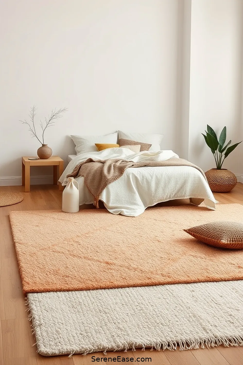 25 Ways to Incorporate Earth Tones in a Minimalist Bedroom Style 10 Layer Soft Rugs for 25 Ways to Incorporate Earth Tones in a Minimalist Bedroom Style
