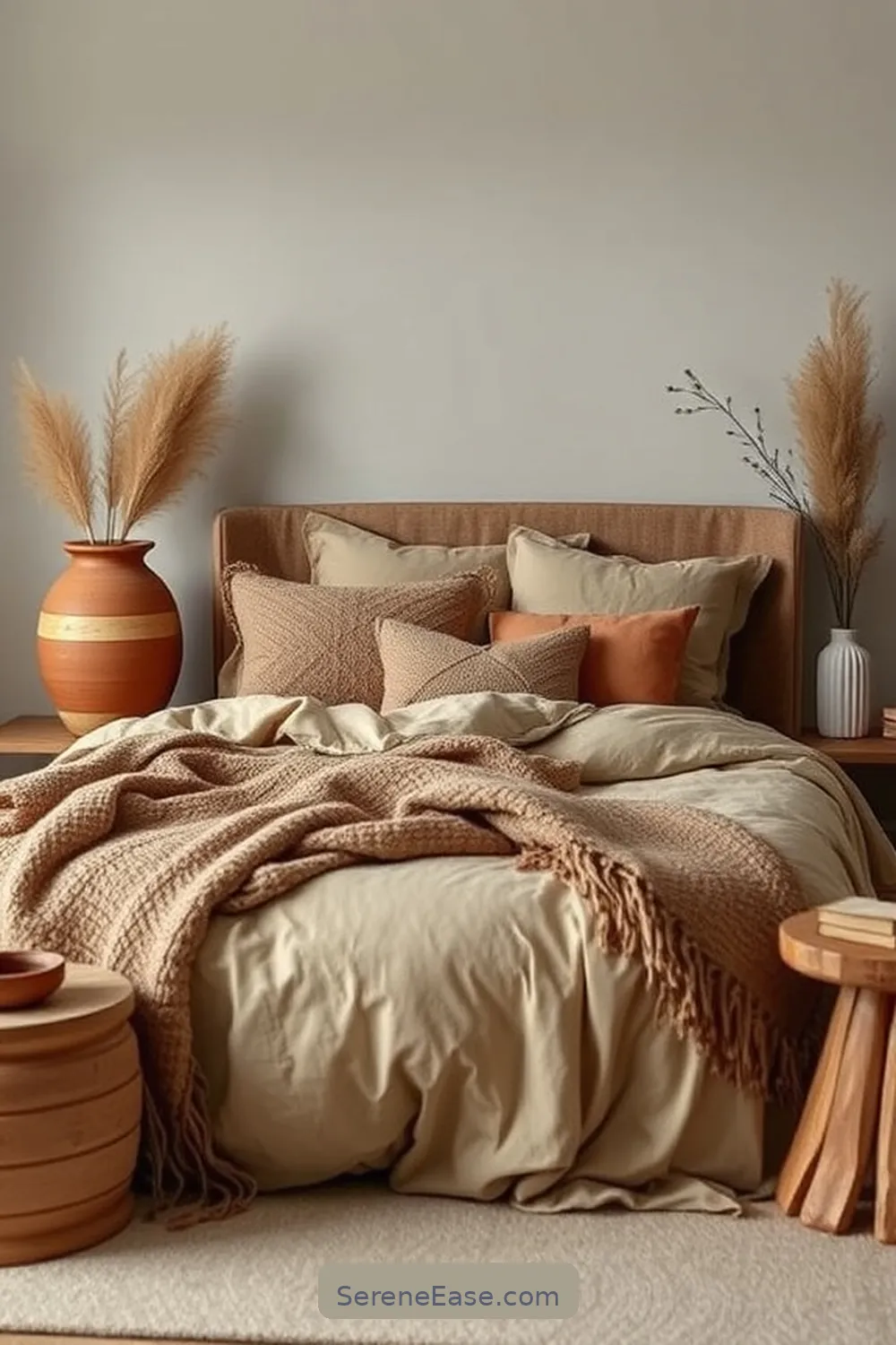 25 Ways to Incorporate Earth Tones in a Minimalist Bedroom Style 18 Mix Different Textures for 25 Ways to Incorporate Earth Tones in a Minimalist Bedroom Style