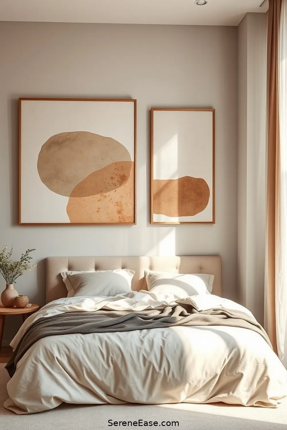 25 Ways to Incorporate Earth Tones in a Minimalist Bedroom Style 22 Select Simple Wall Art for 25 Ways to Incorporate Earth Tones in a Minimalist Bedroom Style