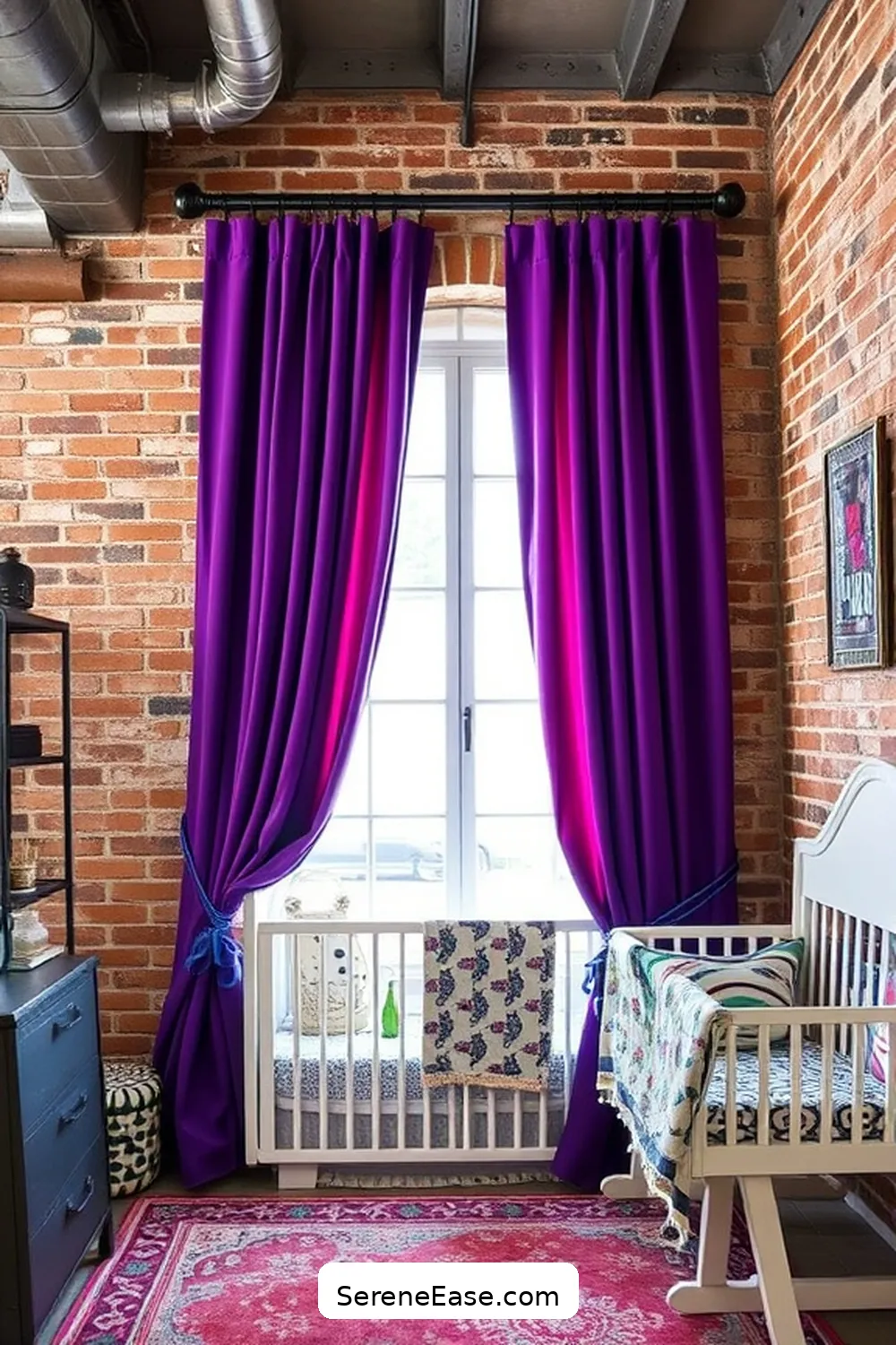25 Ways to Incorporate Jewel Tones in Industrial Nursery Style 7 Choose Bright Curtains for 25 Ways to Incorporate Jewel Tones in Industrial Nursery Style