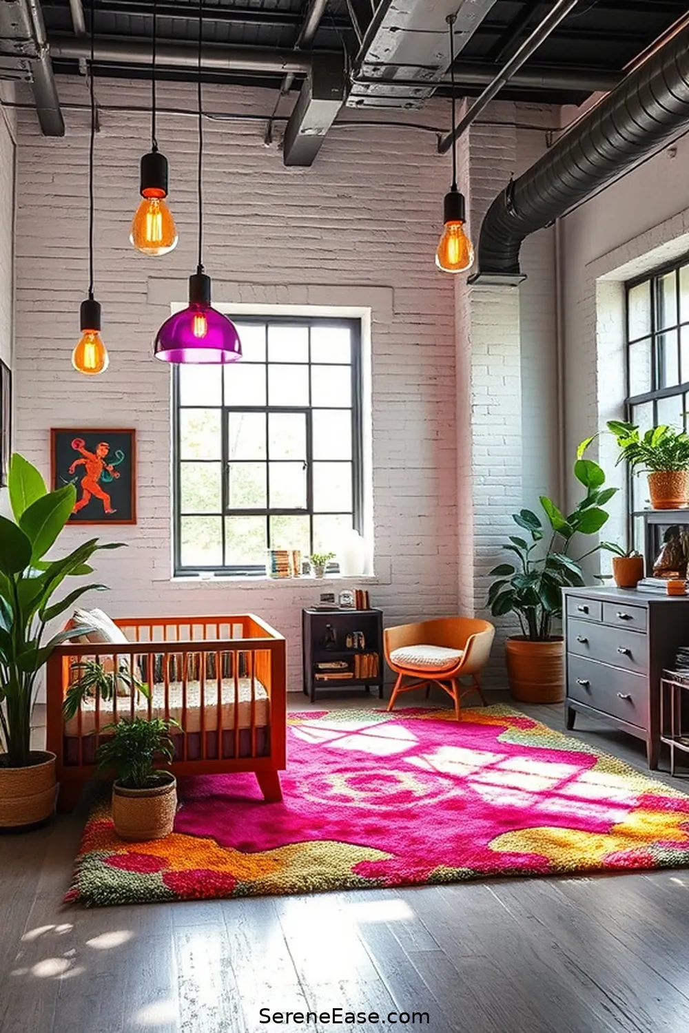 25 Ways to Incorporate Jewel Tones in Industrial Nursery Style 24 Choose Bright Nursery Lighting for 25 Ways to Incorporate Jewel Tones in Industrial Nursery Style