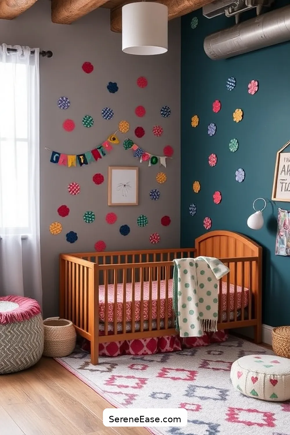 25 Ways to Incorporate Jewel Tones in Industrial Nursery Style 11 Incorporate Colorful Wall Decals for 25 Ways to Incorporate Jewel Tones in Industrial Nursery Style