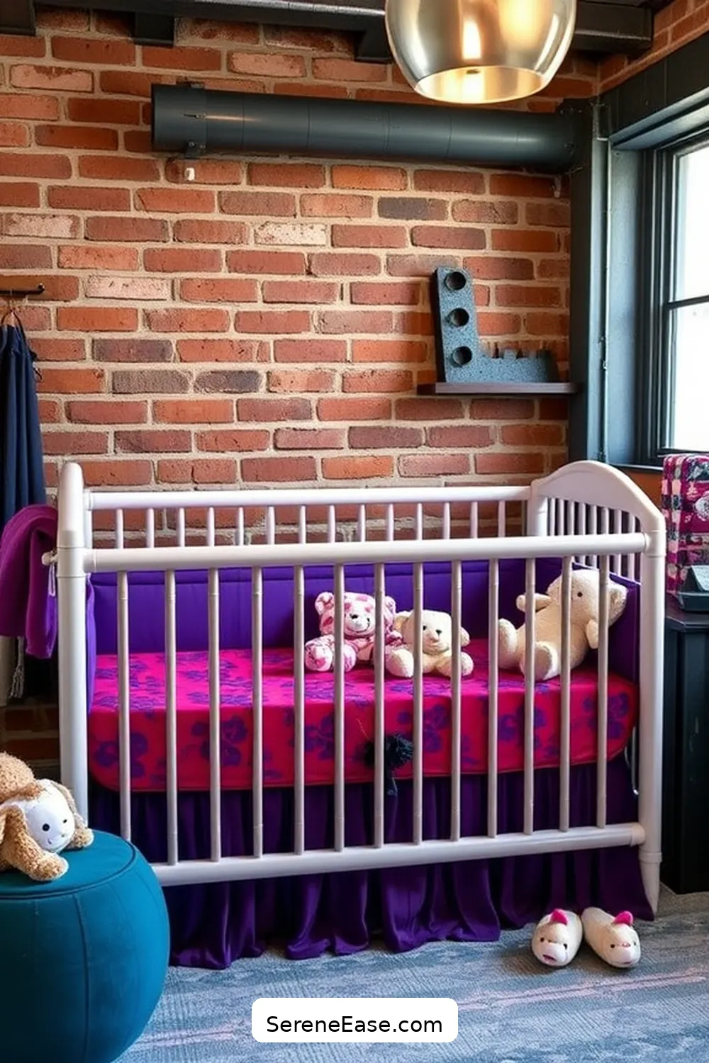 25 Ways to Incorporate Jewel Tones in Industrial Nursery Style 3 Use Colorful Crib Bedding for 25 Ways to Incorporate Jewel Tones in Industrial Nursery Style