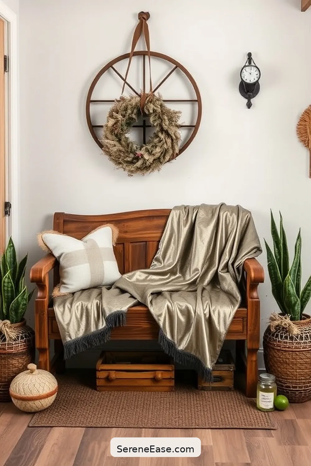 25 Ways to Incorporate Metallic Accents in a Rustic Entryway Style 23 Layering Textures With Metallic Throws for 25 Ways to Incorporate Metallic Accents in a Rustic Entryway Style