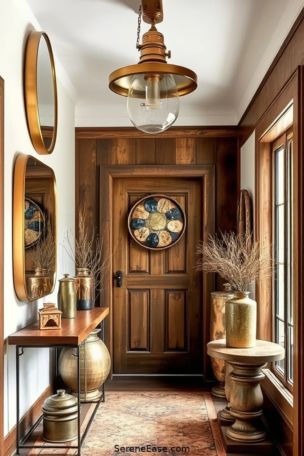 25 Ways to Incorporate Metallic Accents in a Rustic Entryway Style 20 Reflective Surfaces to Create Depth for 25 Ways to Incorporate Metallic Accents in a Rustic Entryway Style