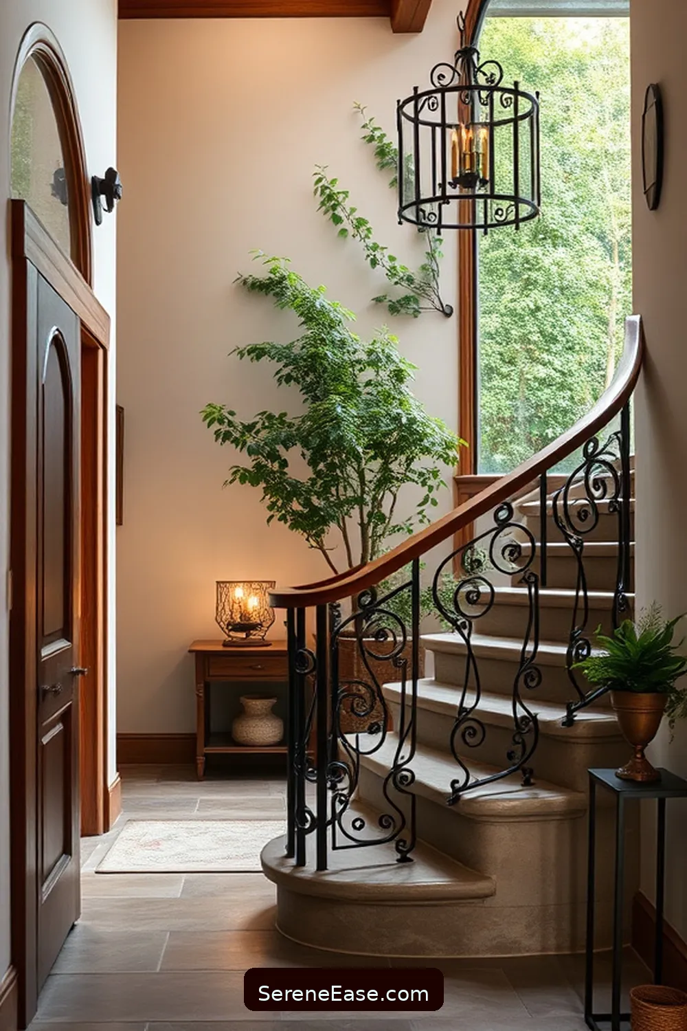 25 Ways to Incorporate Metallic Accents in a Rustic Entryway Style 15 Wrought Iron Stair Railings for Elegance for 25 Ways to Incorporate Metallic Accents in a Rustic Entryway Style