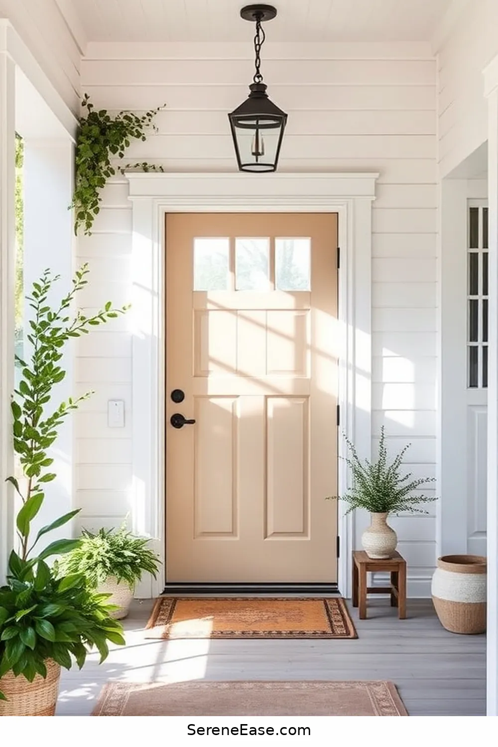 25 Ways to Incorporate Neutral Tones in Coastal Entryway Style 24 Select a Neutral Color for the Front Door for 25 Ways to Incorporate Neutral Tones in Coastal Entryway Style