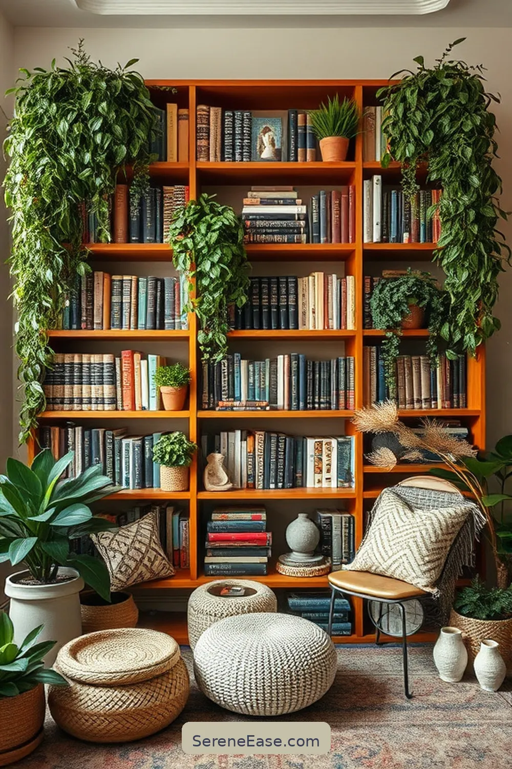 25 Ways to Incorporate Neutral Tones in a Bohemian Style Library 16 Choose a Statement Bookshelf for 25 Ways to Incorporate Neutral Tones in a Bohemian Style Library