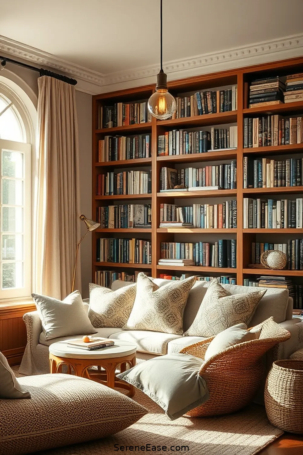 25 Ways to Incorporate Neutral Tones in a Bohemian Style Library 9 Use Soft Lighting Fixtures for 25 Ways to Incorporate Neutral Tones in a Bohemian Style Library