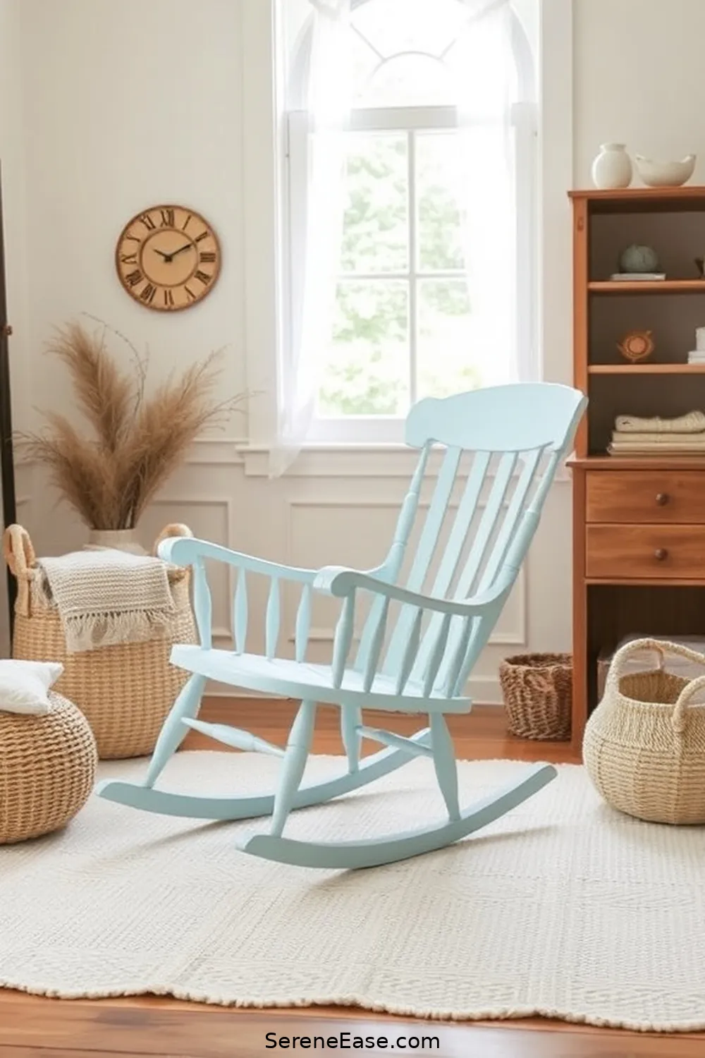 25 Ways to Incorporate Pastels Into Rustic Nursery Style 20 Choose a Pastel Rocking Chair for 25 Ways to Incorporate Pastels Into Rustic Nursery Style
