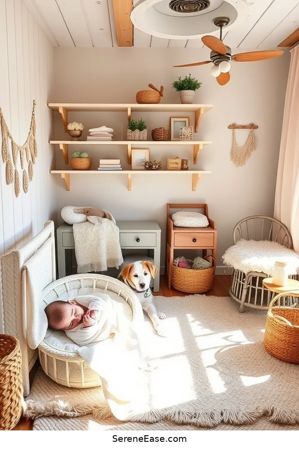 25 Ways to Incorporate Pastels Into Rustic Nursery Style 16 Incorporate Rustic Shelving for 25 Ways to Incorporate Pastels Into Rustic Nursery Style