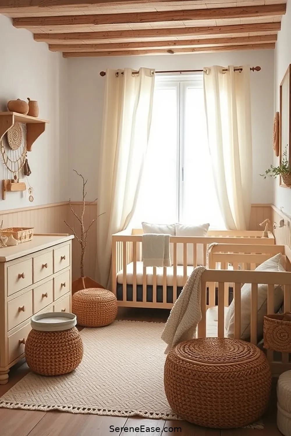 25 Ways to Incorporate Pastels Into Rustic Nursery Style 3 Opt for Rustic Wooden Furniture for 25 Ways to Incorporate Pastels Into Rustic Nursery Style