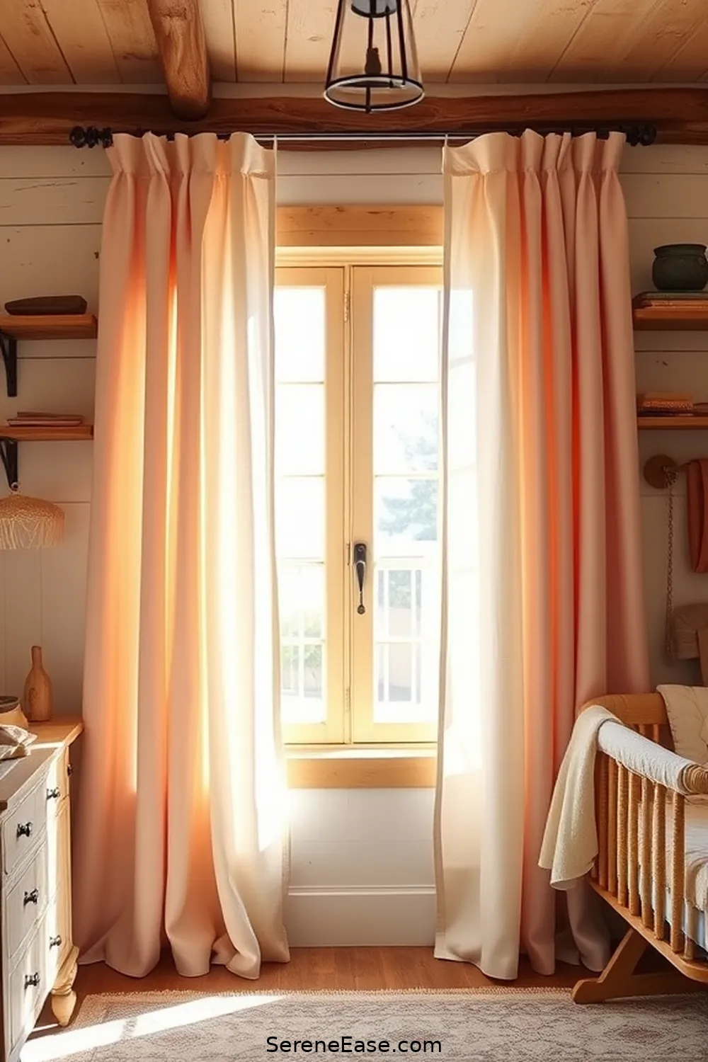 25 Ways to Incorporate Pastels Into Rustic Nursery Style 12 Use Pastel Curtains for 25 Ways to Incorporate Pastels Into Rustic Nursery Style