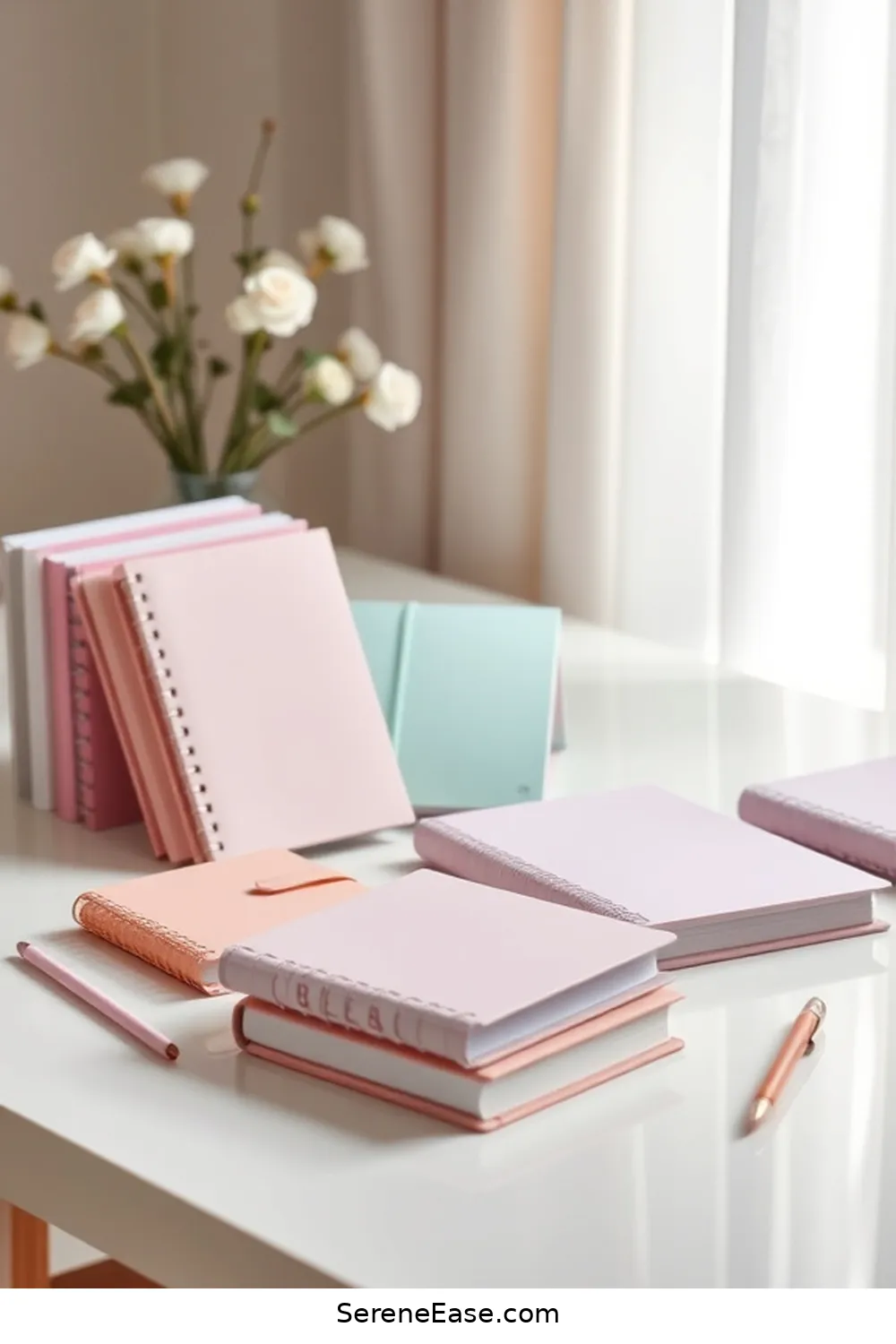 25 Ways to Incorporate Pastels in Your Minimalist Home Office Style 14 Pastel Notebooks and Journals for 25 Ways to Incorporate Pastels in Your Minimalist Home Office Style
