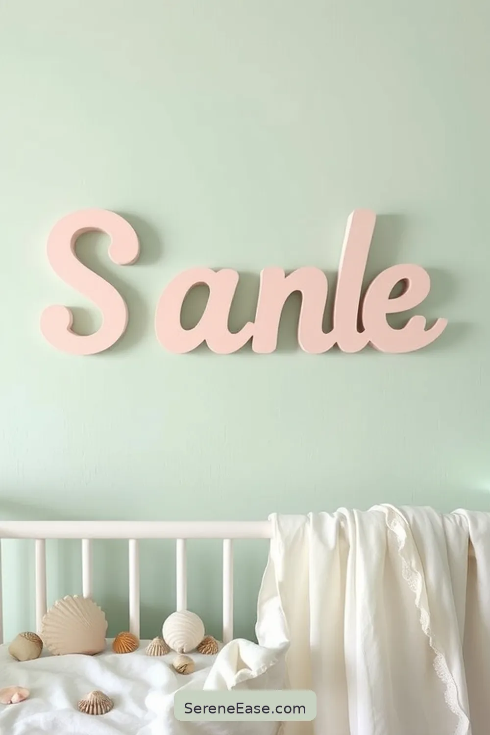 25 Ways to Incorporate Pastels in a Coastal Nursery Style 20 Add Pastel Name Letters on the Wall for 25 Ways to Incorporate Pastels in a Coastal Nursery Style