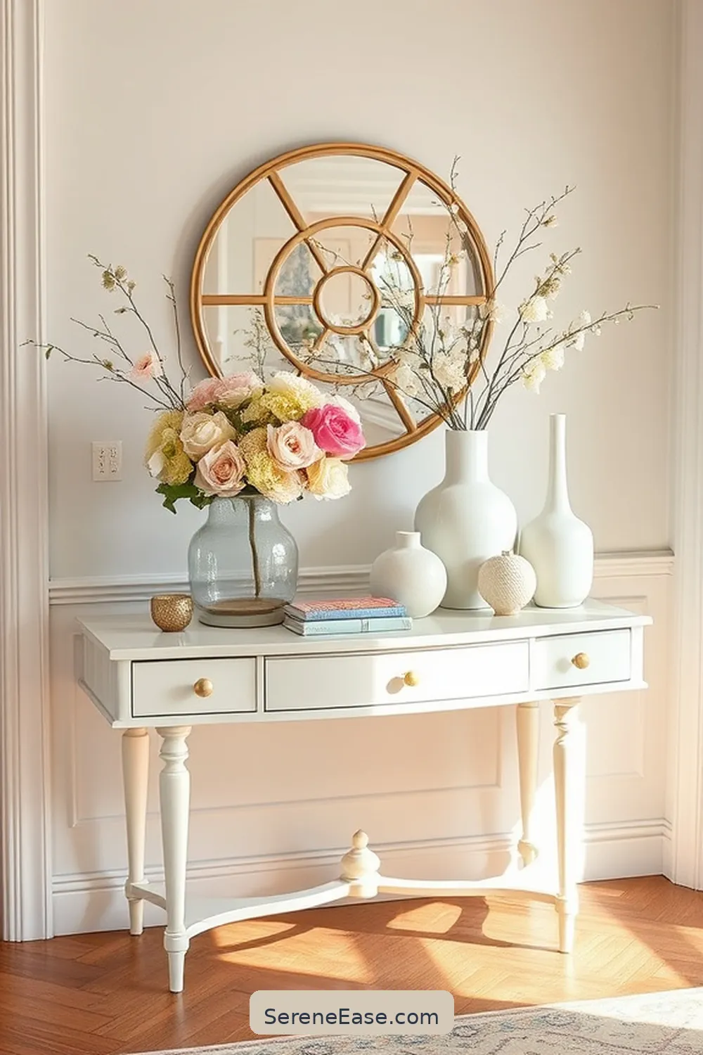 25 Ways to Incorporate Pastels in a Mid Century Modern Entryway Style 21 Create a Pastel Entryway Table for 25 Ways to Incorporate Pastels in a Mid Century Modern Entryway Style