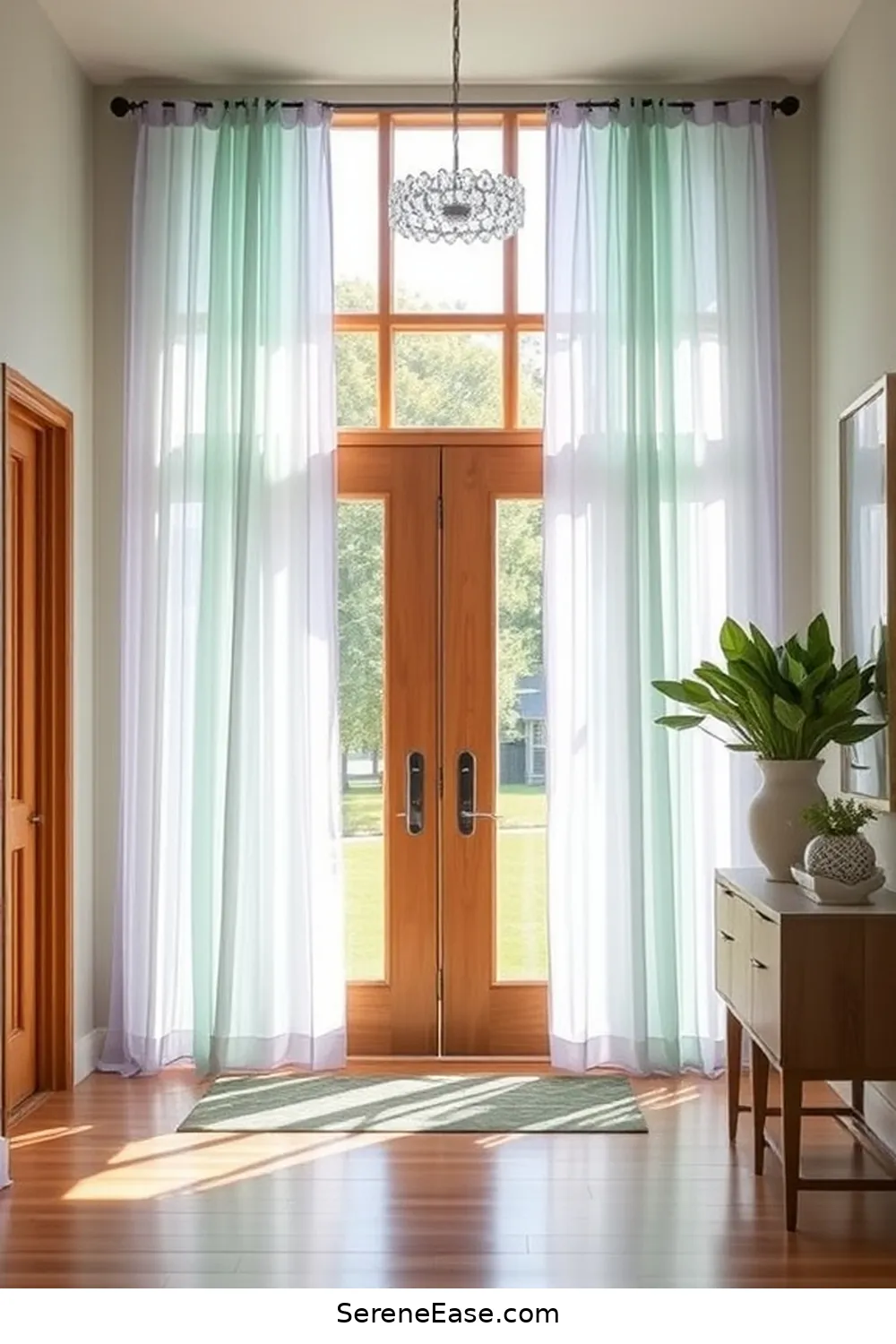 25 Ways to Incorporate Pastels in a Mid Century Modern Entryway Style 14 Opt for Pastel Window Treatments for 25 Ways to Incorporate Pastels in a Mid Century Modern Entryway Style